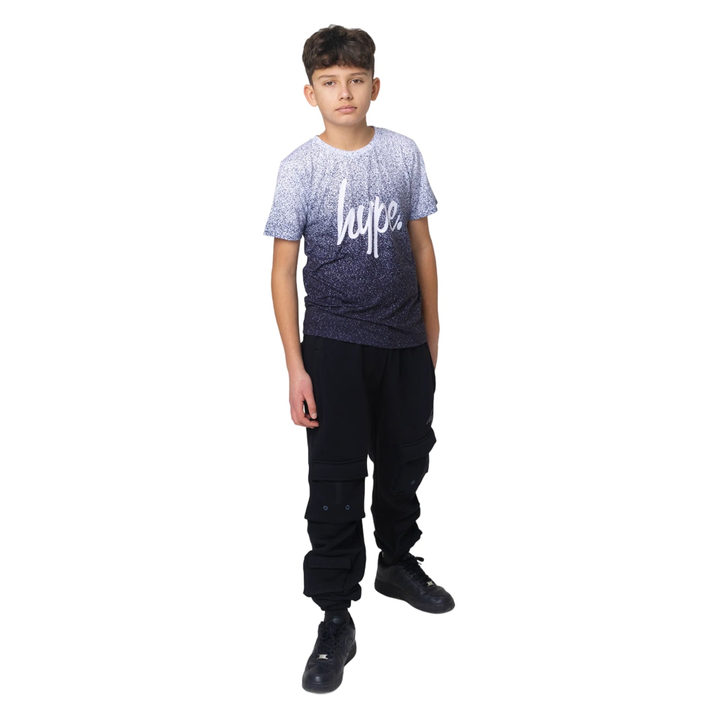 Black-White - Back - Hype Boys Speckle Fade T-Shirt