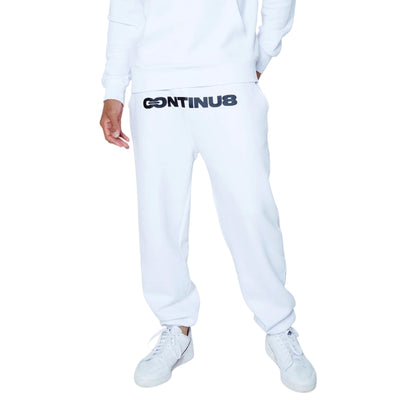 White - Front - Hype Unisex Adult Continu8 Boxy Jogging Bottoms