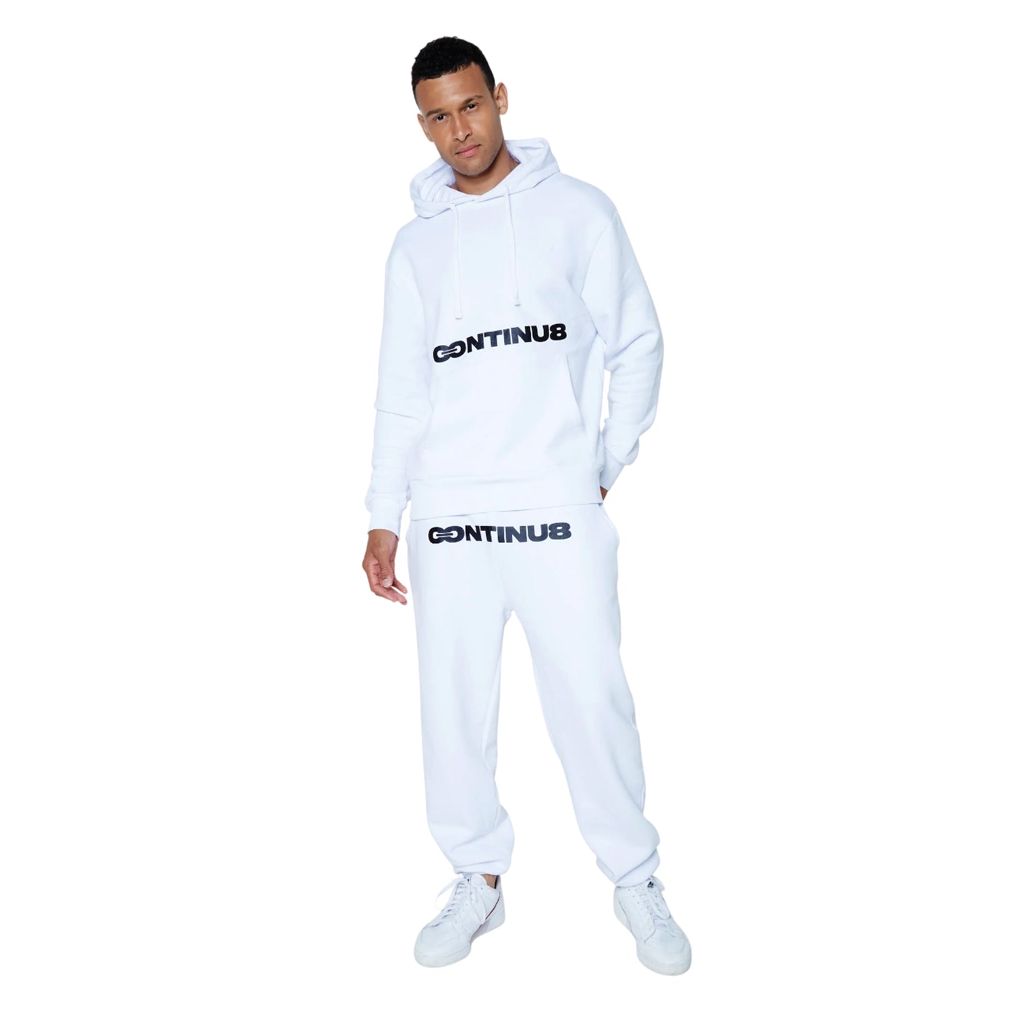 White - Side - Hype Unisex Adult Continu8 Boxy Jogging Bottoms