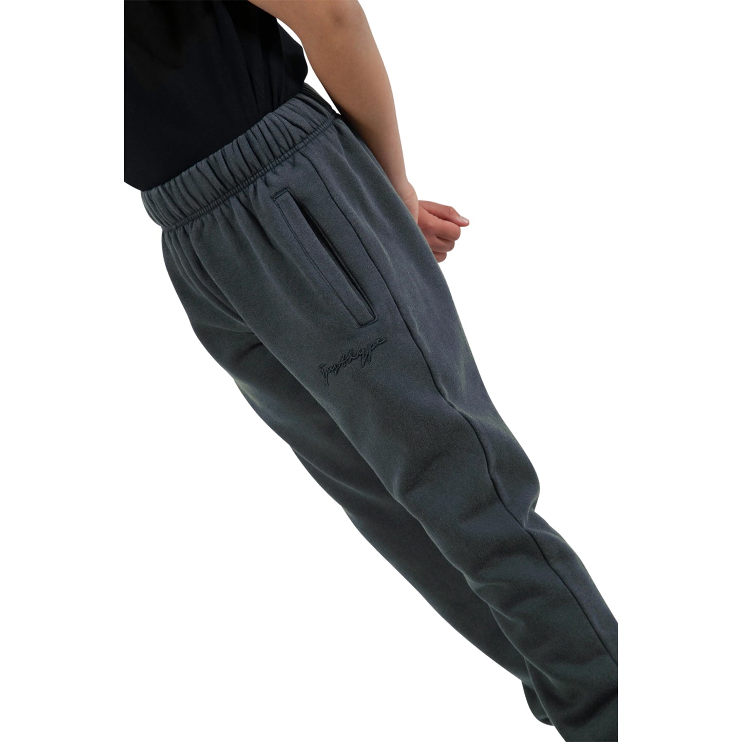 Blue - Side - Hype Boys Acid Wash Jogging Bottoms