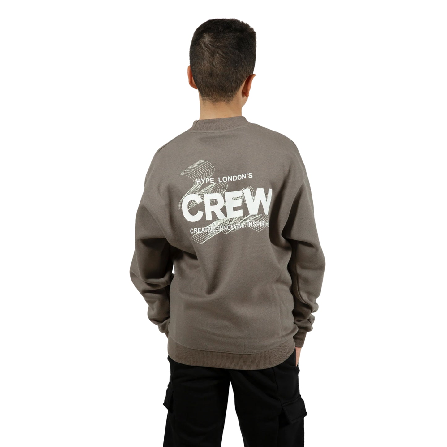 Brown - Back - Hype Boys Team Crew Sweatshirt