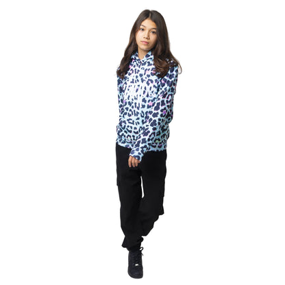 Multicoloured - Side - Hype Girls Leopard Print Hoodie