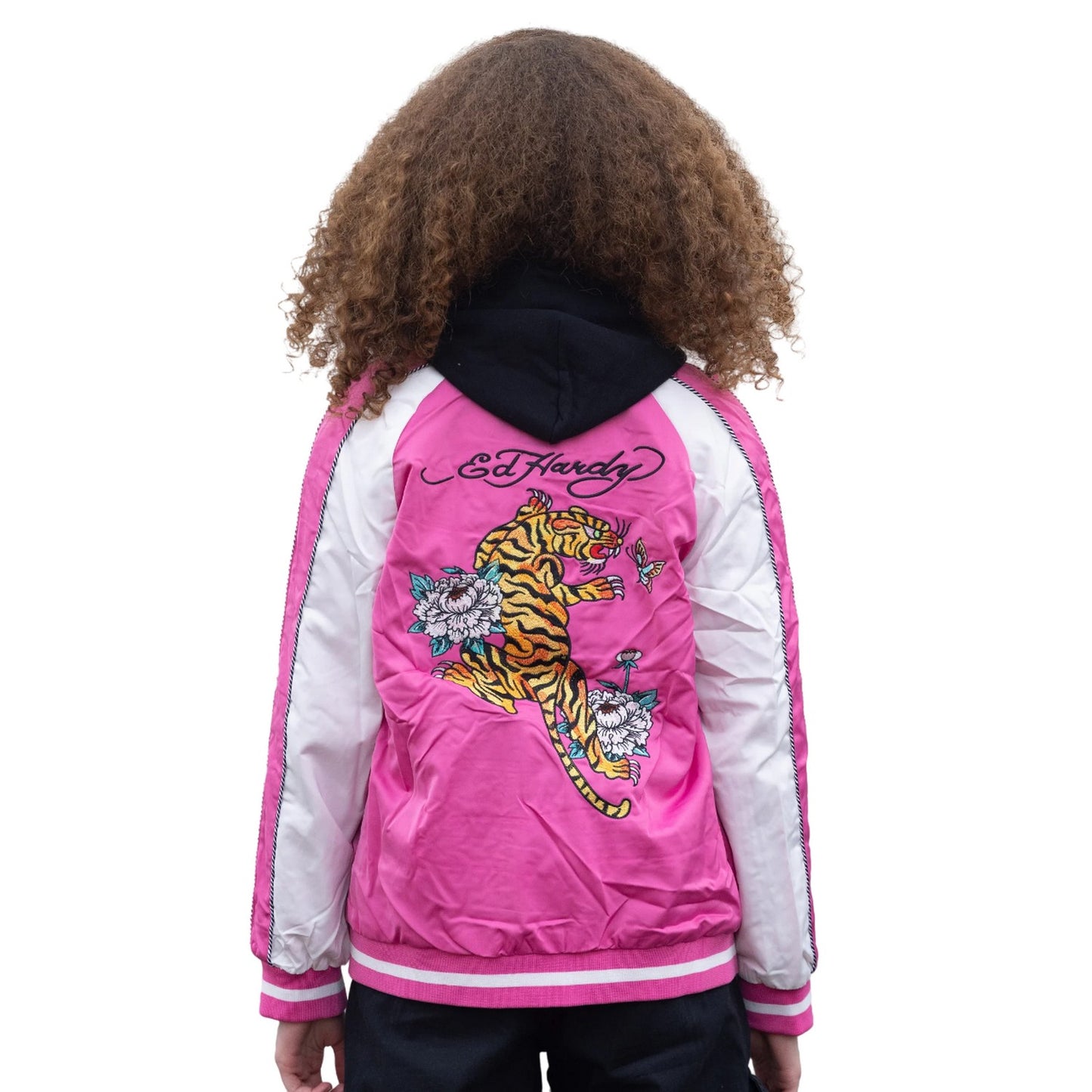 Pink - Back - Hype Girls Tiger Ed Hardy Jacket
