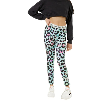 Multicoloured - Front - Hype Girls Leopard Print Leggings