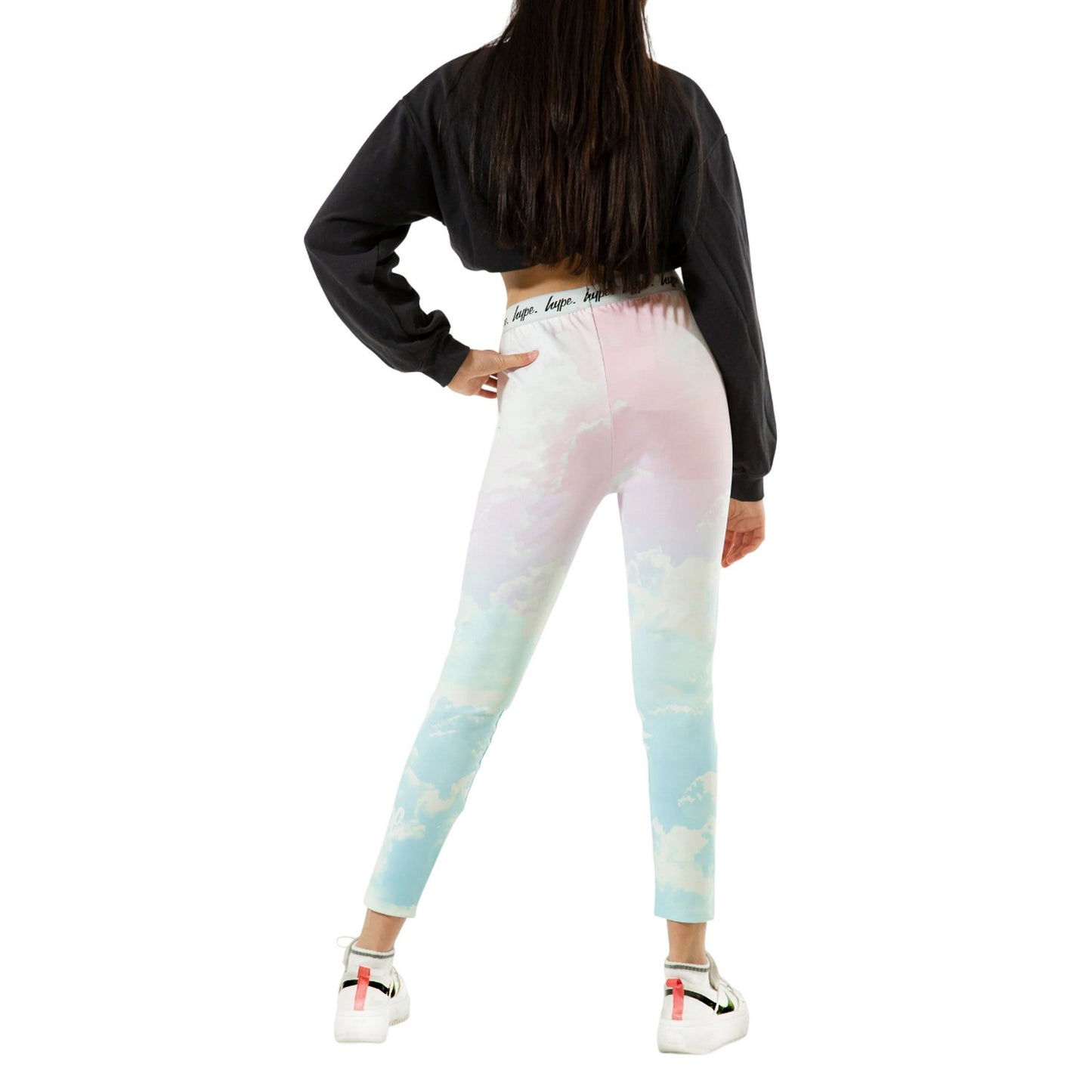 Multicoloured - Back - Hype Girls Pastel Clouds Leggings