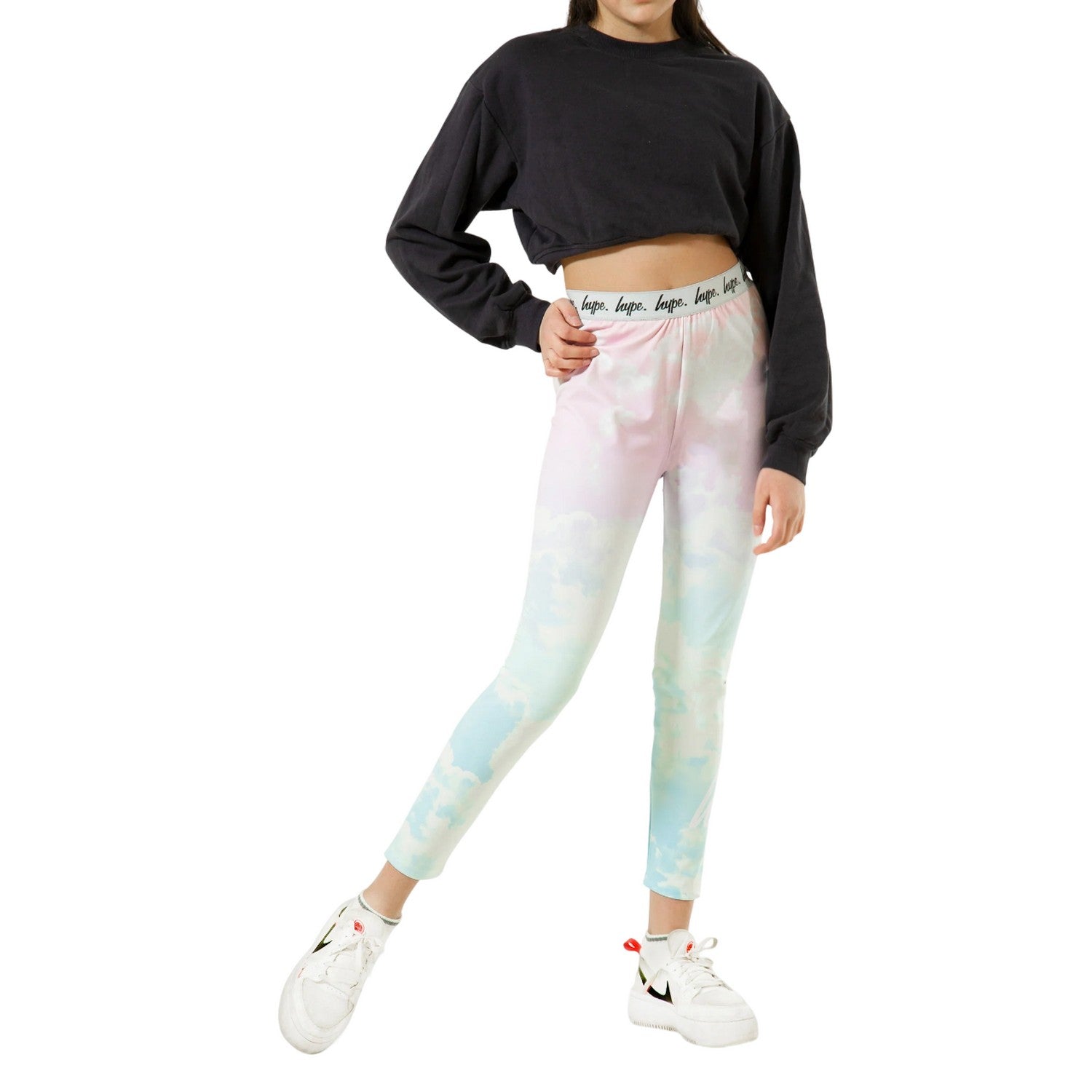 Multicoloured - Front - Hype Girls Pastel Clouds Leggings