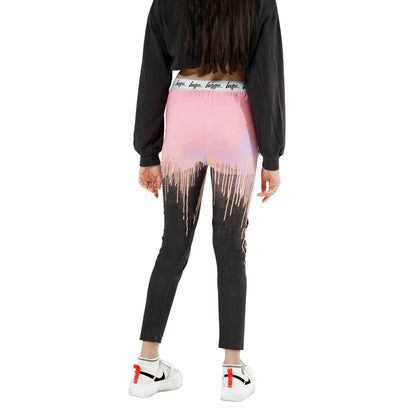Multicoloured - Back - Hype Girls Dark Pastel Drips Leggings