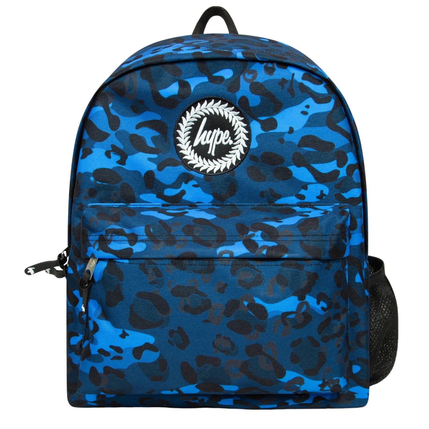 Blue-Black - Front - Hype Childrens-Kids Leopard Camo Backpack