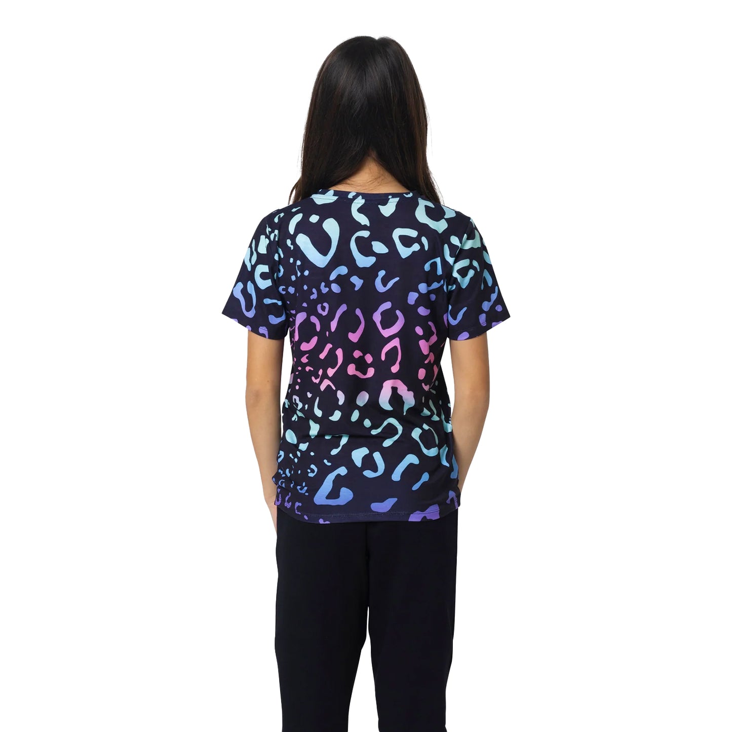 Multicoloured - Back - Hype Girls Gradient Leopard T-Shirt