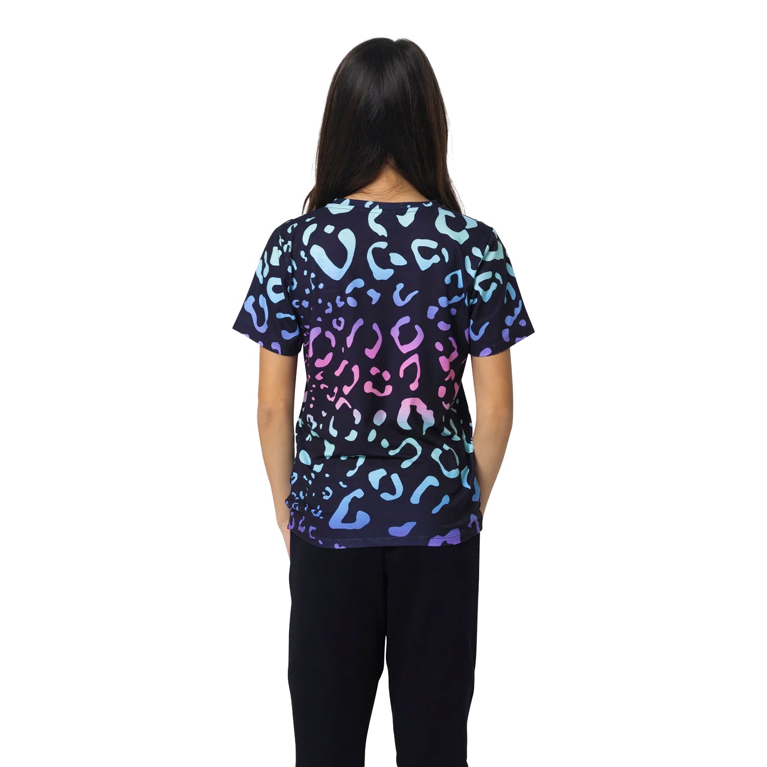 Multicoloured - Back - Hype Girls Gradient Leopard T-Shirt