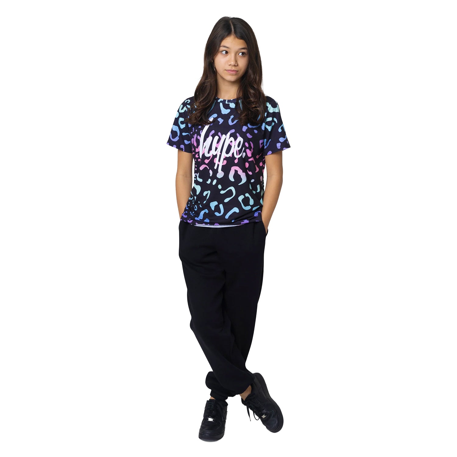 Multicoloured - Lifestyle - Hype Girls Gradient Leopard T-Shirt