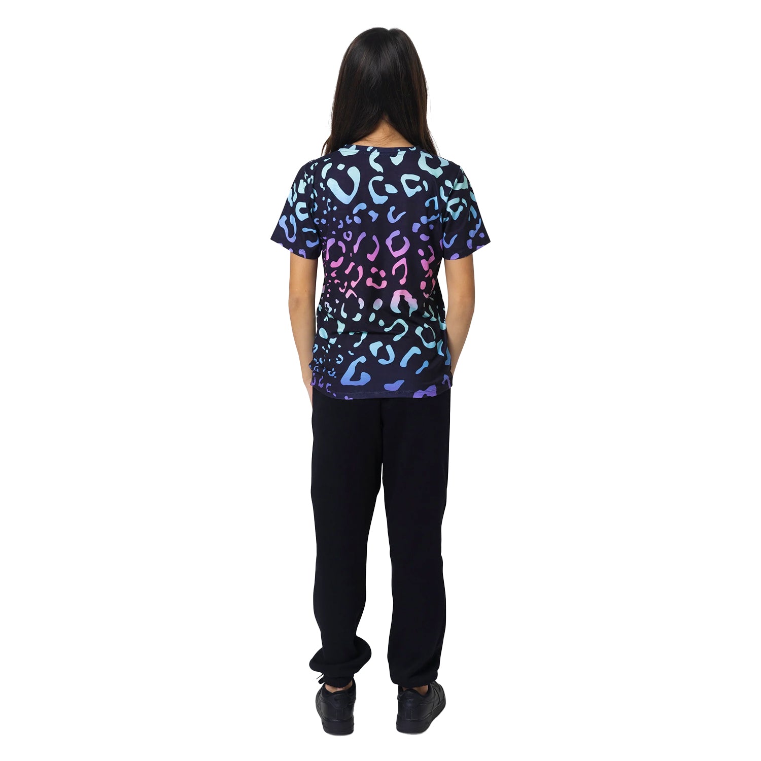 Multicoloured - Pack Shot - Hype Girls Gradient Leopard T-Shirt