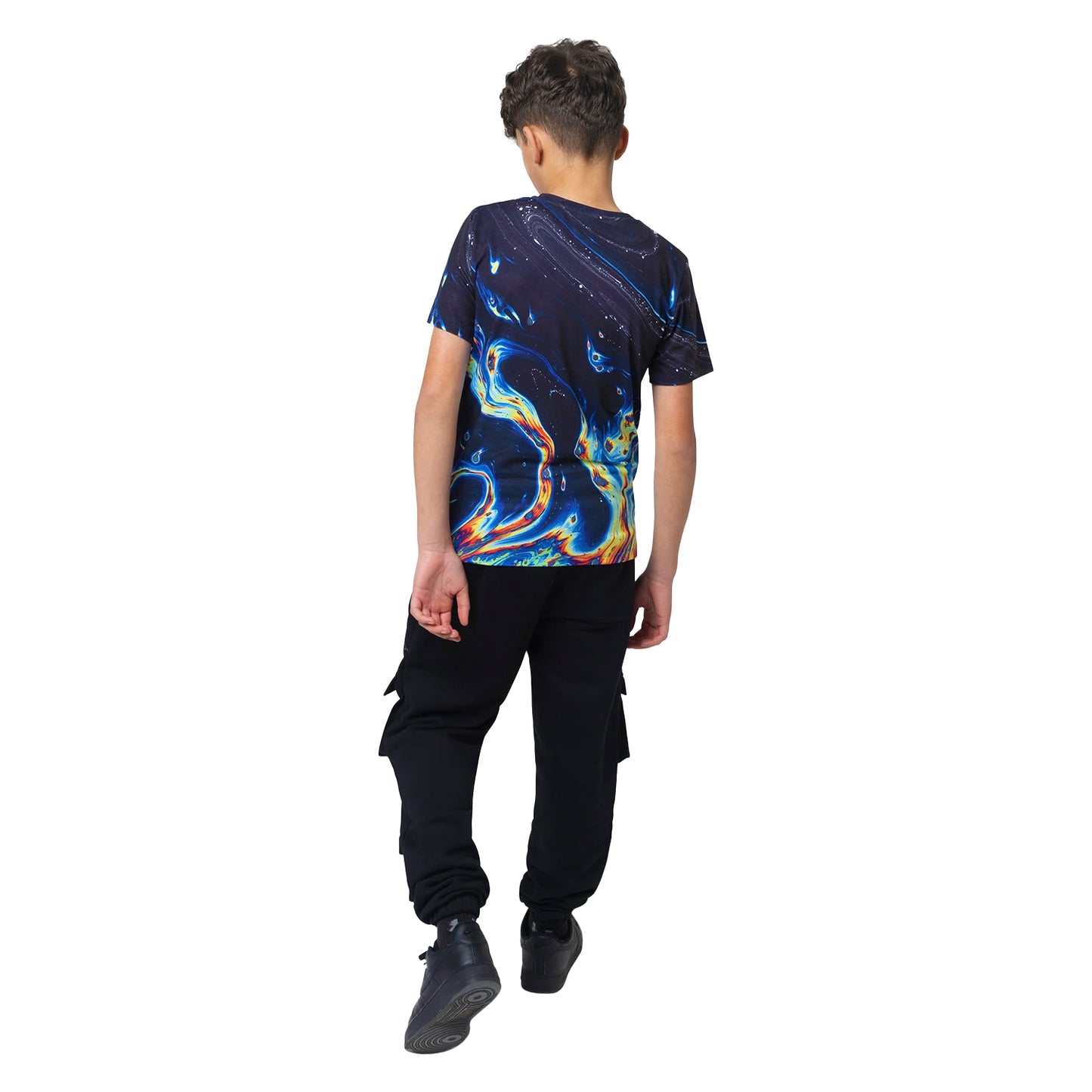 Multicoloured - Pack Shot - Hype Boys Rainbow Marble T-Shirt