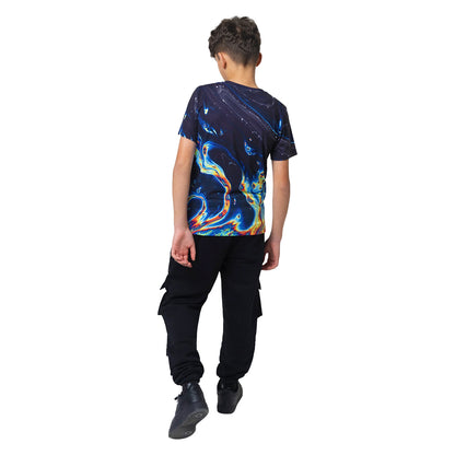 Multicoloured - Pack Shot - Hype Boys Rainbow Marble T-Shirt