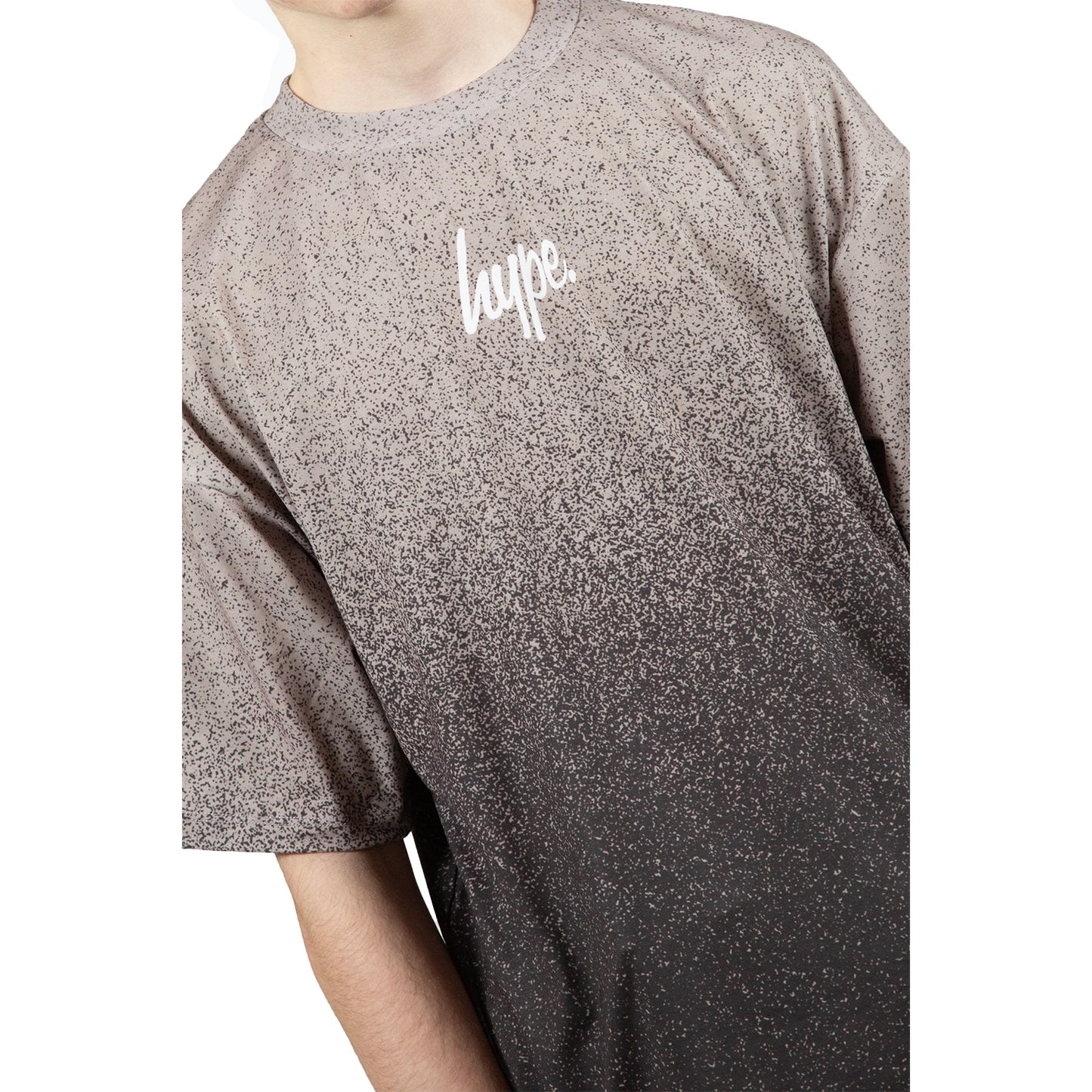 Brown - Side - Hype Boys Speckle Fade Oversized T-Shirt