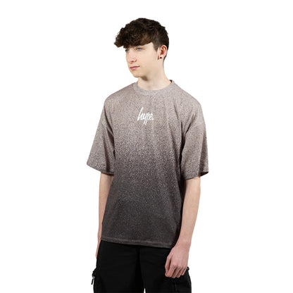 Brown - Front - Hype Boys Speckle Fade Oversized T-Shirt