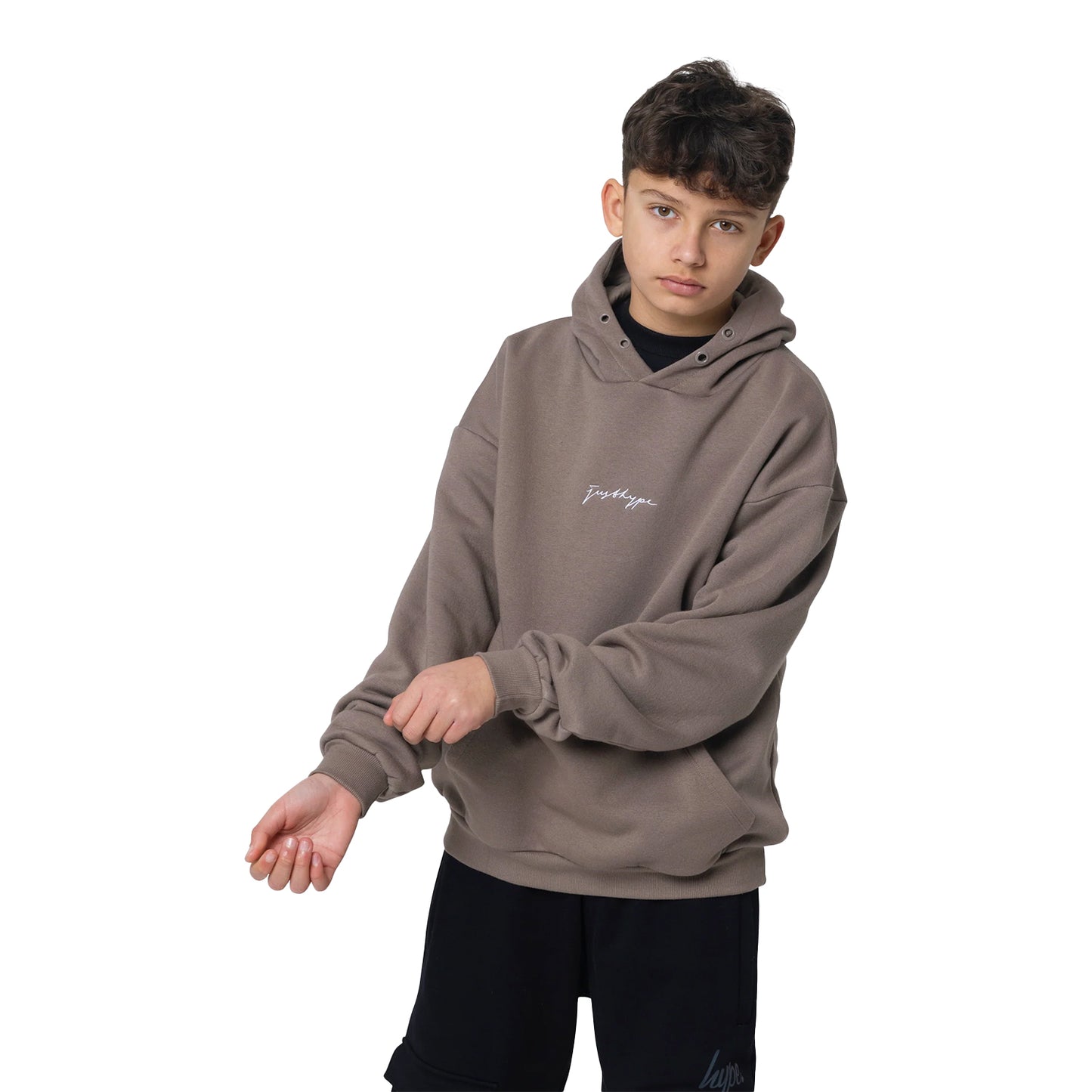 Brown - Front - Hype Childrens-Kids Scribble Hoodie