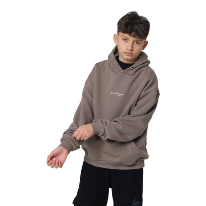 Brown - Front - Hype Childrens-Kids Scribble Hoodie