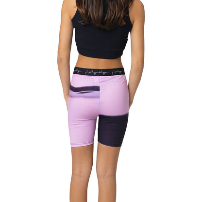 Pink-Black - Back - Hype Girls Spray Fade Cycling Shorts
