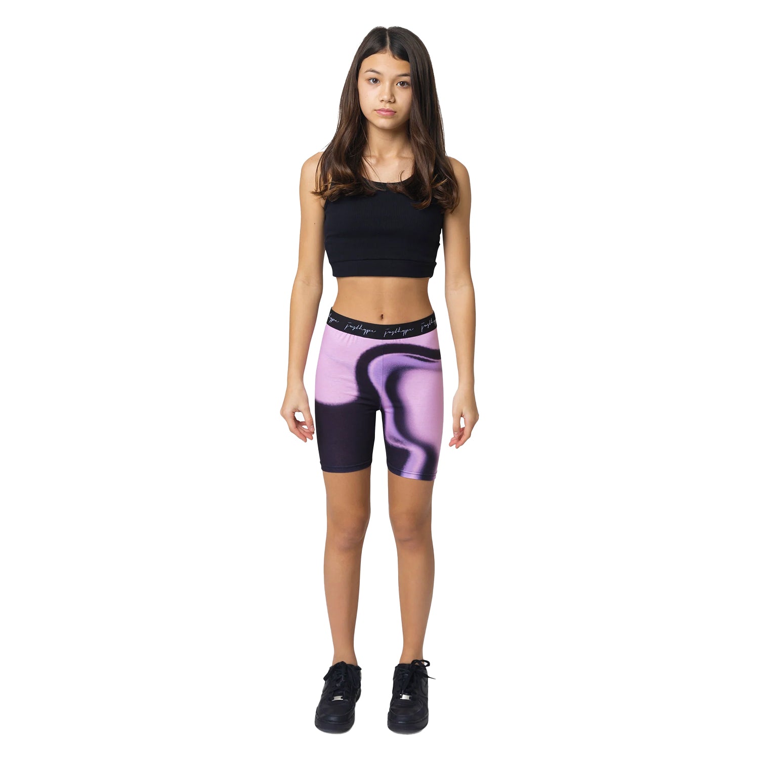 Pink-Black - Lifestyle - Hype Girls Spray Fade Cycling Shorts