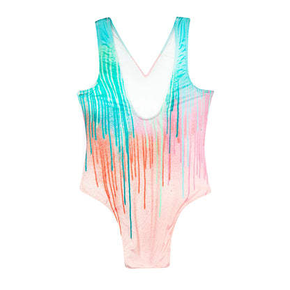 Multicoloured - Back - Hype Girls Drips One Piece Swimsuit