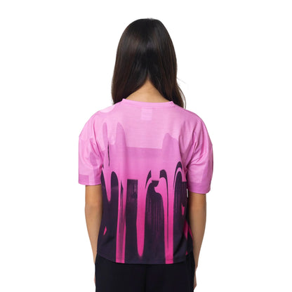 Pink - Back - Hype Girls Drips Oversized T-Shirt