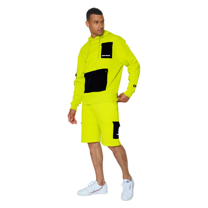 Yellow - Side - Hype Unisex Adult Continu8 Contrast Pocket Boxy Hoodie
