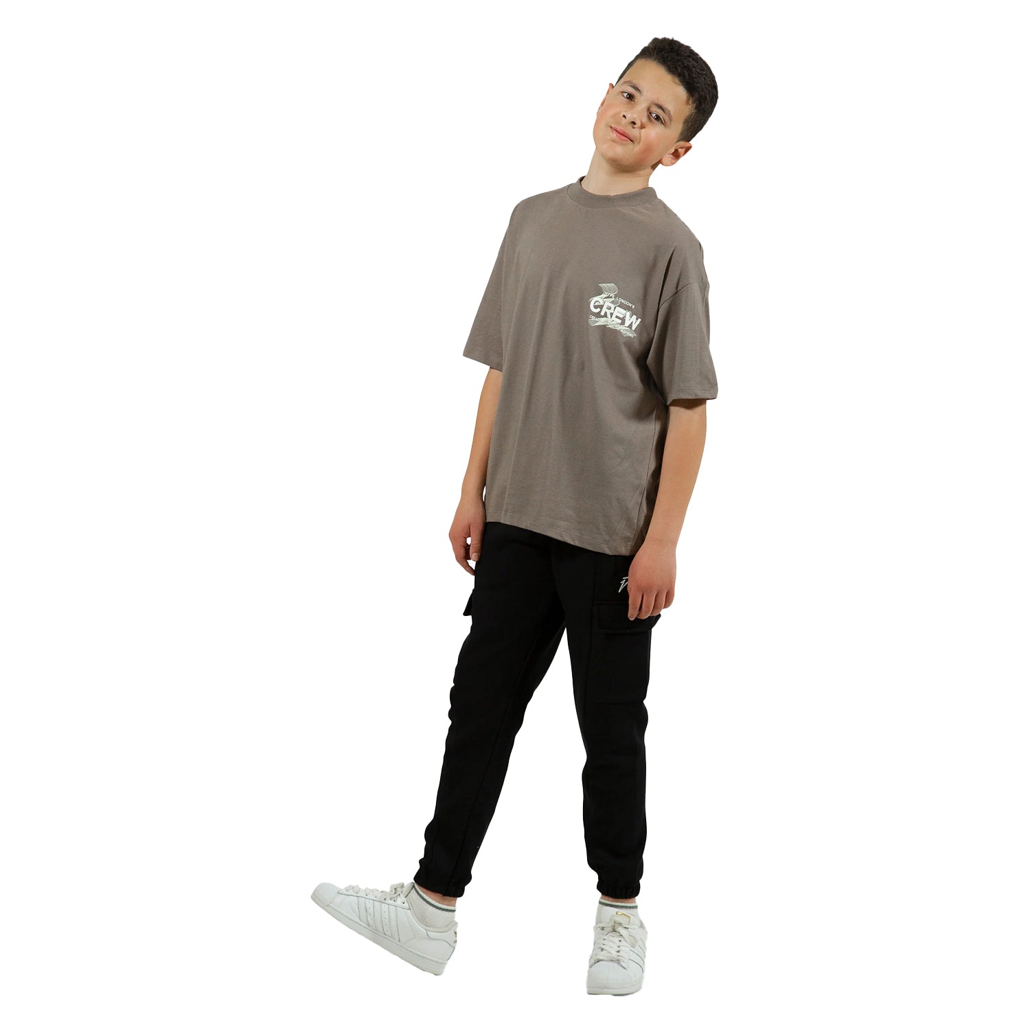 Brown - Lifestyle - Hype Boys Crew Oversized T-Shirt