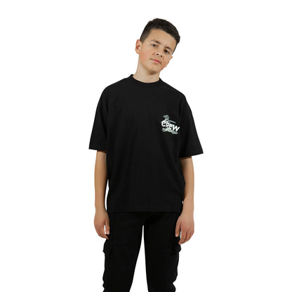 Black - Front - Hype Boys Crew Oversized T-Shirt