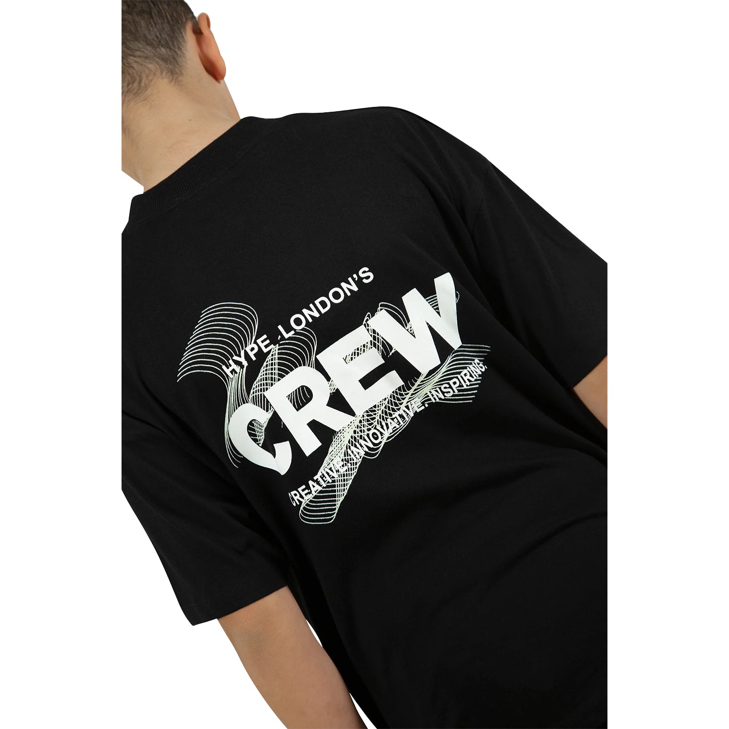 Black - Side - Hype Boys Crew Oversized T-Shirt