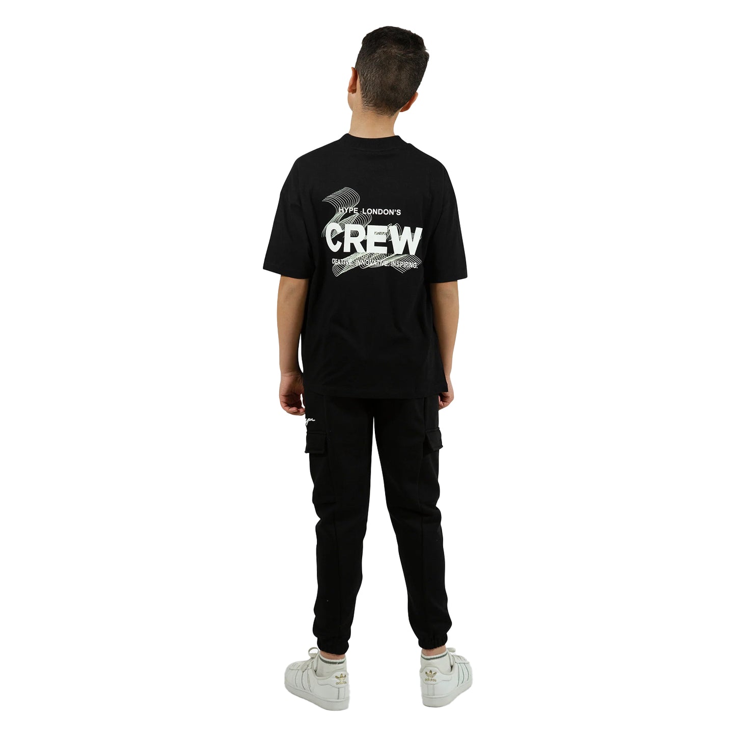 Black - Pack Shot - Hype Boys Crew Oversized T-Shirt