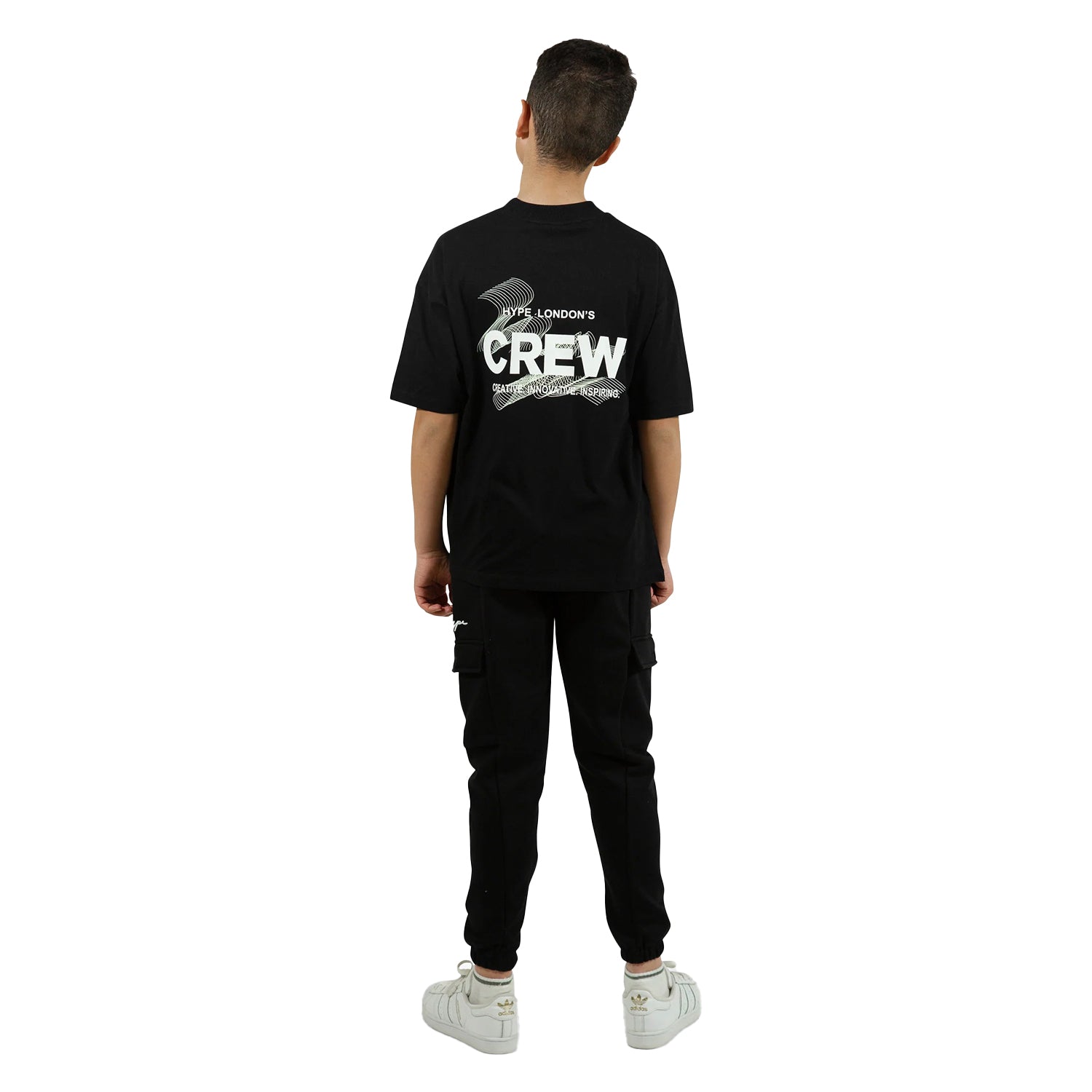 Black - Pack Shot - Hype Boys Crew Oversized T-Shirt