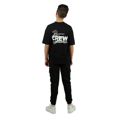 Black - Pack Shot - Hype Boys Crew Oversized T-Shirt
