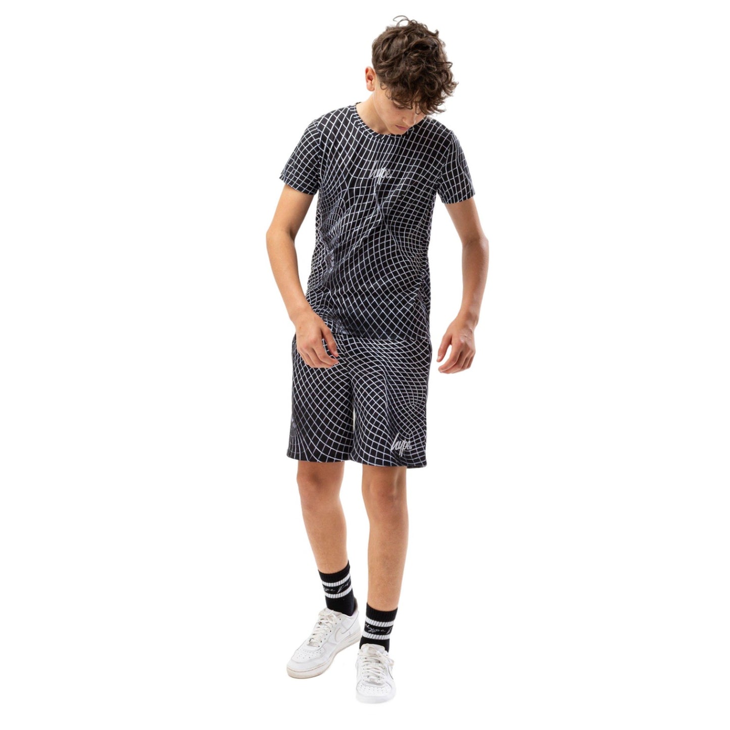 Black - Side - Hype Boys Geo Wave Shorts