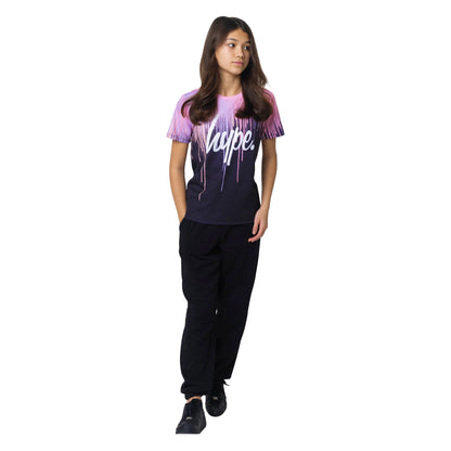 Multicoloured - Side - Hype Girls Dark Pastel Drips T-Shirt