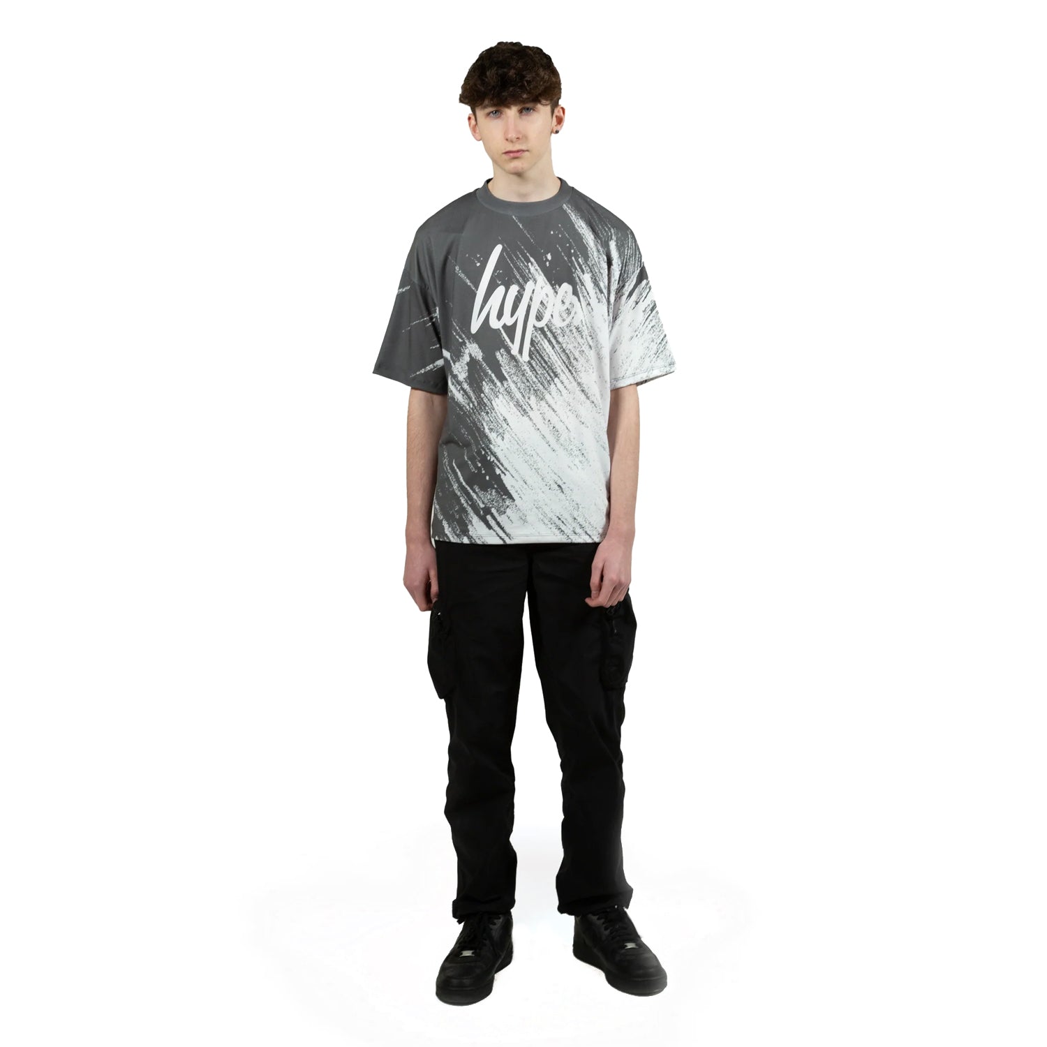 Grey-White - Side - Hype Boys Scratch T-Shirt
