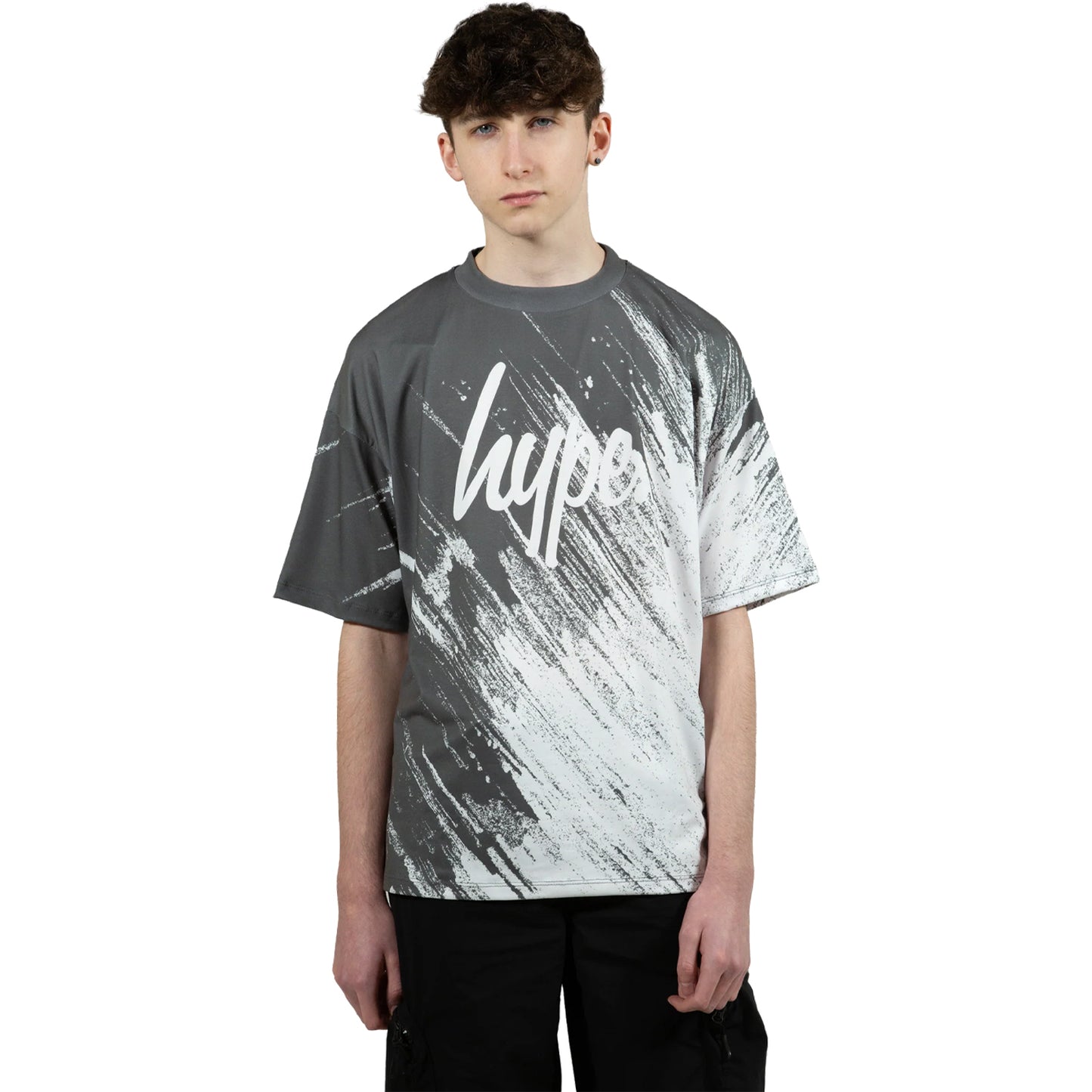 Grey-White - Front - Hype Boys Scratch T-Shirt