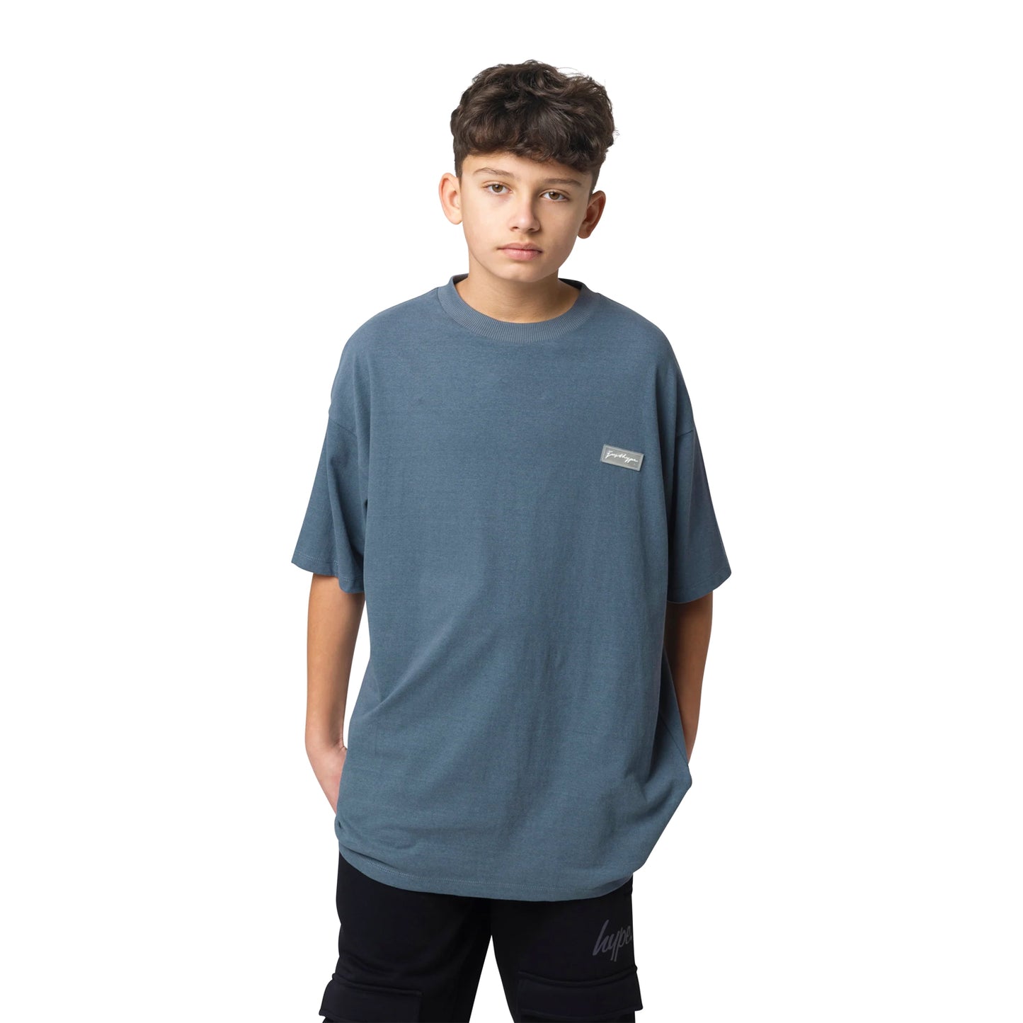 Blue-White - Front - Hype Boys Splat Oversized T-Shirt