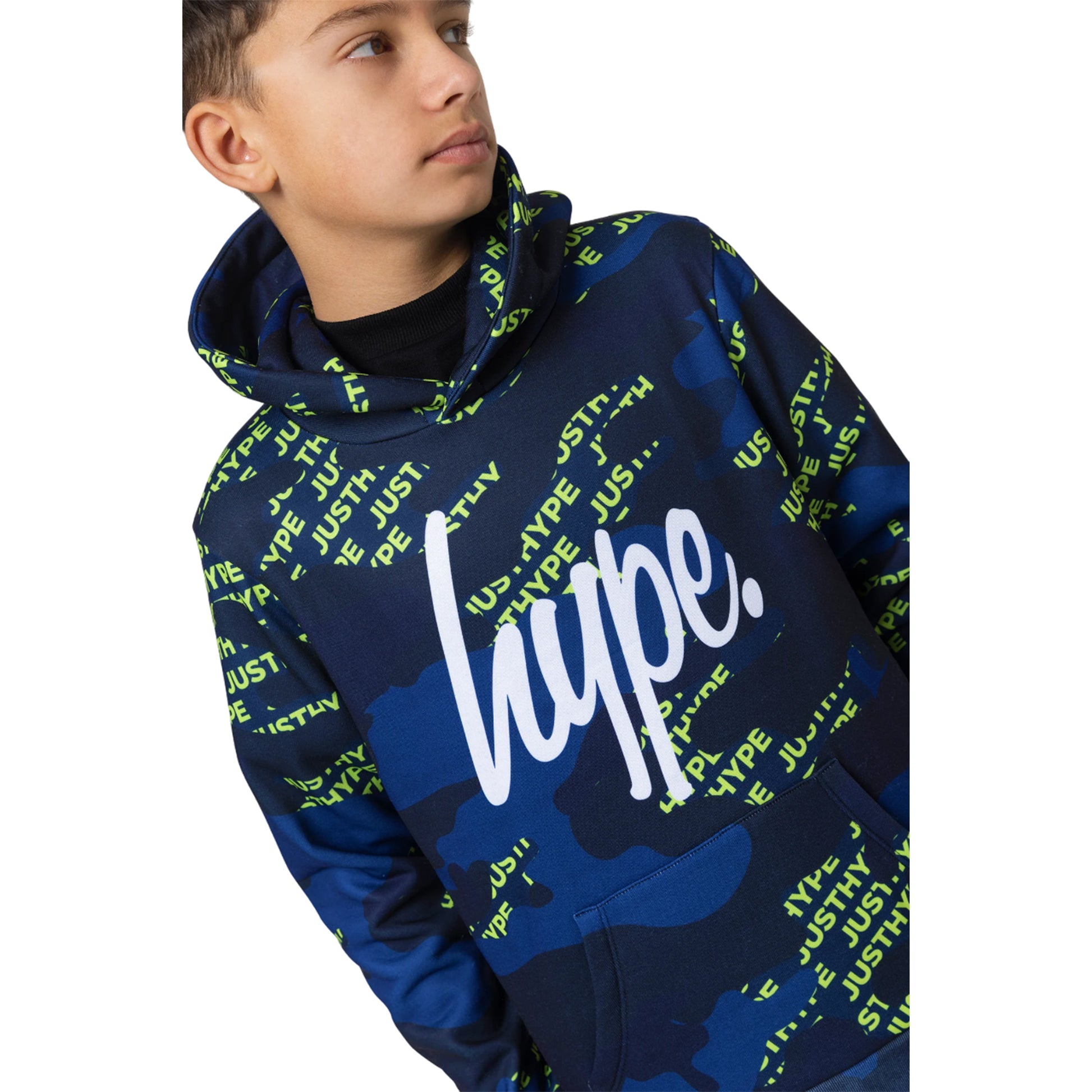 Multicoloured - Side - Hype Boys Camouflage Logo Hoodie
