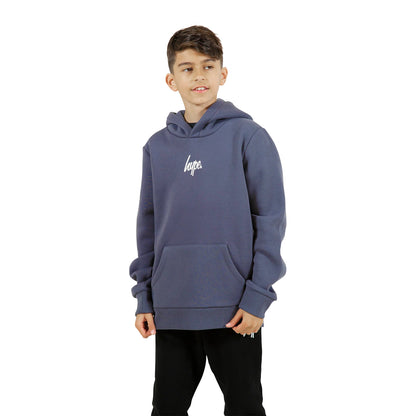 Grey-White - Front - Hype Boys Mini Script Hoodie