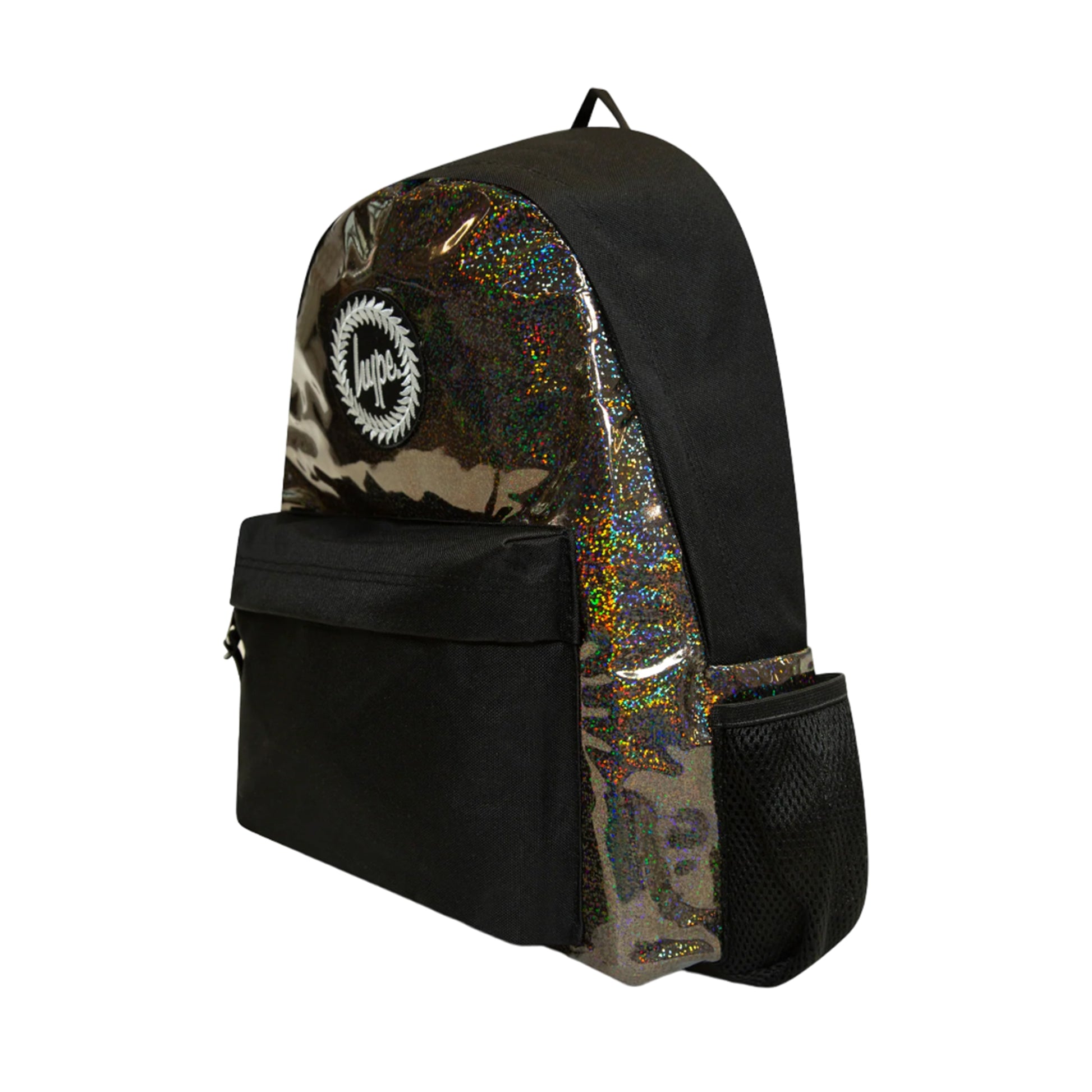 Black - Side - Hype Holo Glitter Backpack