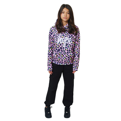 Multicoloured - Side - Hype Girls Disco Leopard Hoodie