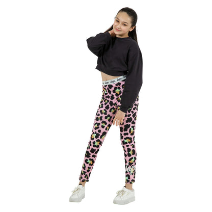 Multicoloured - Side - Hype Girls Disco Leopard Leggings