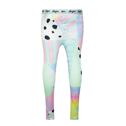Multicoloured - Front - Hype Girls Pastel Collage Leggings