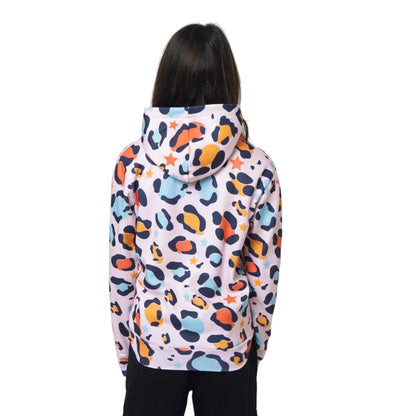 Multicoloured - Back - Hype Girls Star Leopard Hoodie