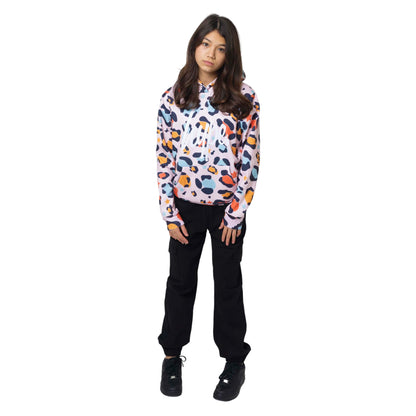 Multicoloured - Side - Hype Girls Star Leopard Hoodie