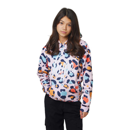 Multicoloured - Front - Hype Girls Star Leopard Hoodie