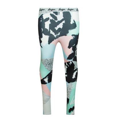 Multicoloured - Front - Hype Girls Pastel Abstract Leggings