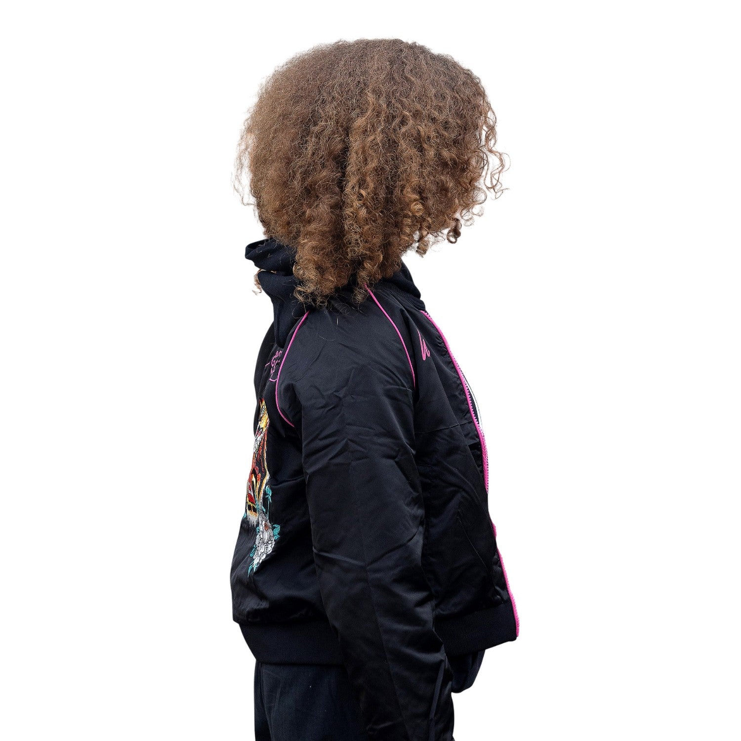 Black - Side - Hype Girls Roaring Tiger Ed Hardy Bomber Jacket