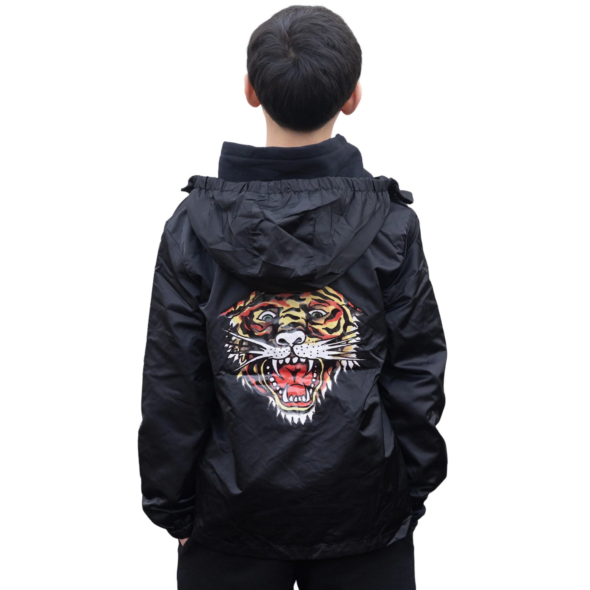 Black - Back - Hype Childrens-Kids Ed Hardy Lightweight Hooded Jacket